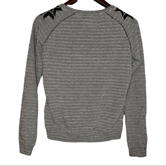 Maison Scotch Embroidered Textured Black and White Pullover Crewneck XS - Picture 4 of 12